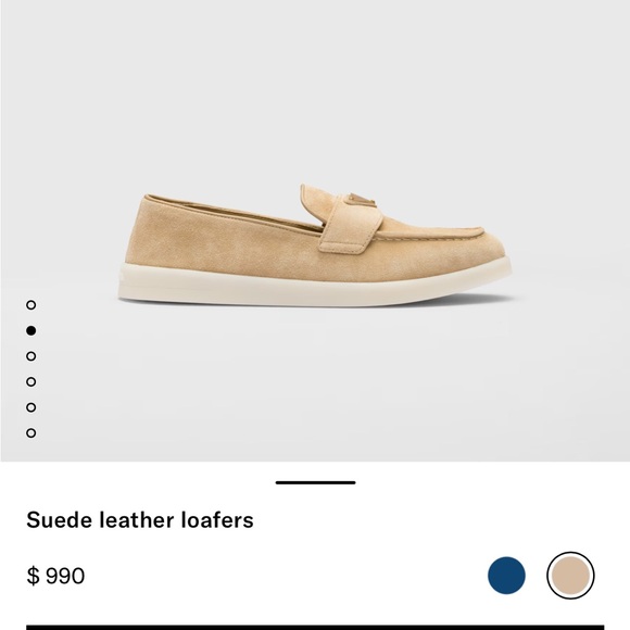 Authentic PRADA suede triangle logo loafers - Picture 3 of 8